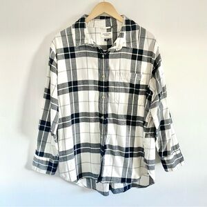 AE Oversized Plaid Button-Up Shirt